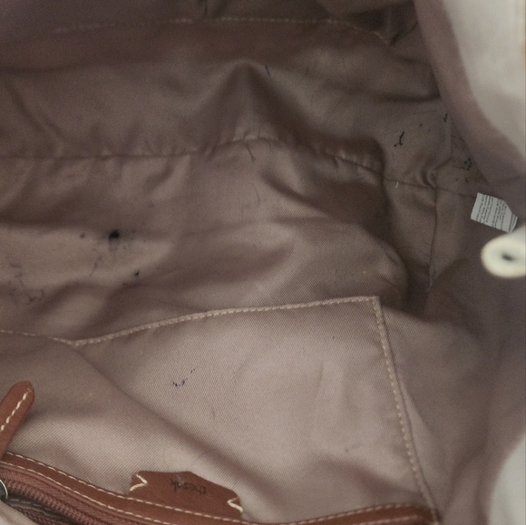 The Sak Huntley Leather Laser Cut Cream Xl Tote Bag - Picture 4 of 11